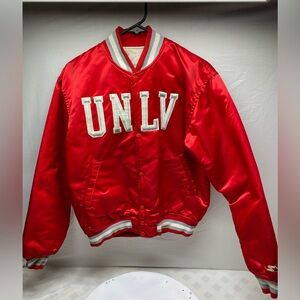 Vintage 90s University Las Vegas UNLV Rebels Satin Jacket Starter M Made in USA